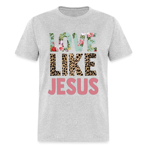 Unisex Jesus Print T Shirt - heather gray