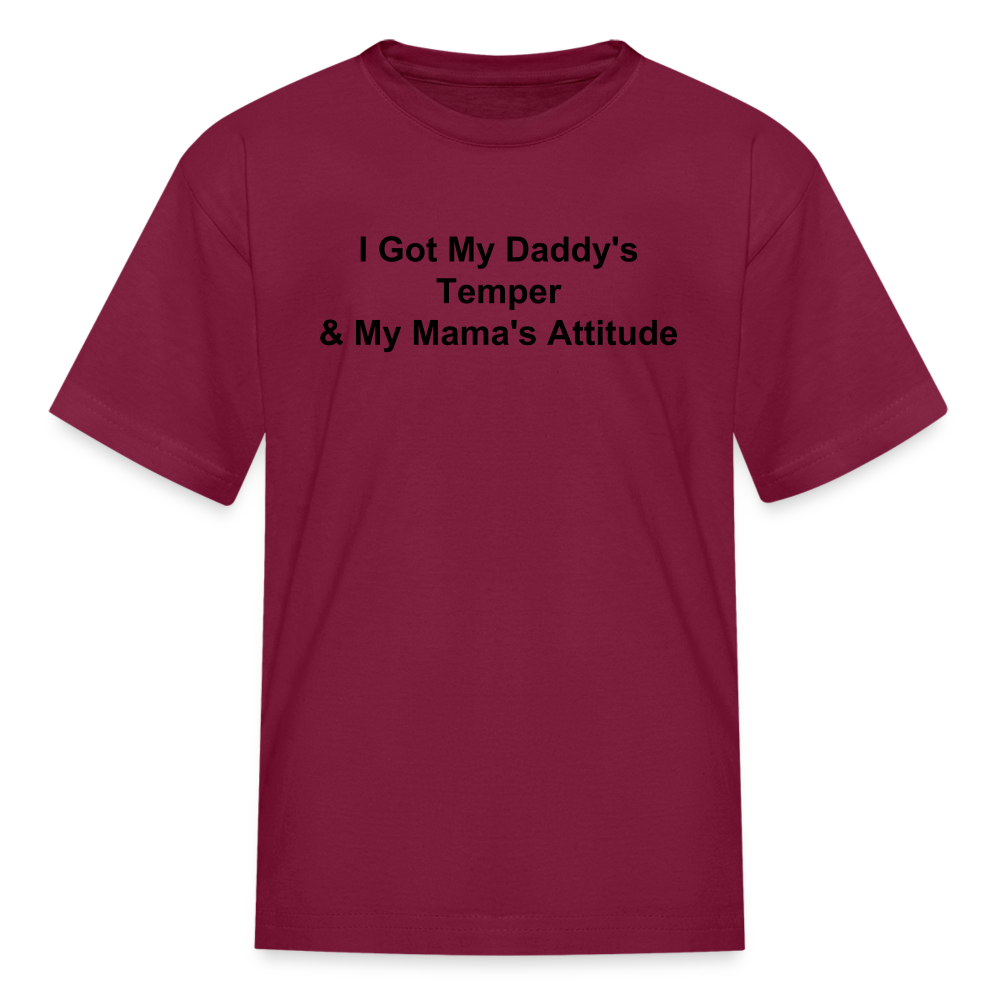 Kids Unisex Attitude Custom T Shirt - burgundy