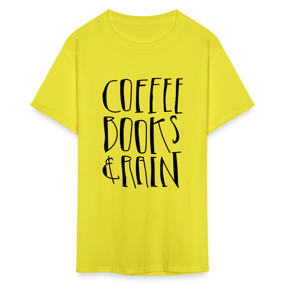 Unisex Coffee Print T Shirt - yellow