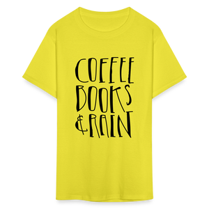 Unisex Coffee Print T Shirt - yellow