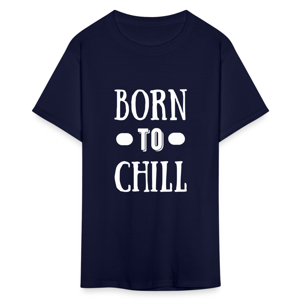 Unisex Born to Chill Print T Shirt - navy