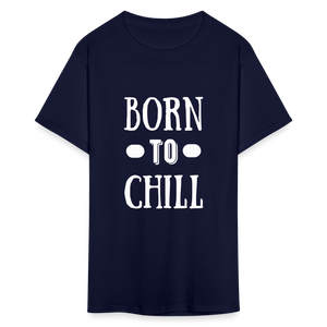 Unisex Born to Chill Print T Shirt - navy