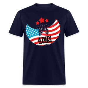 Unisex 4th Of July Print T Shirt - navy