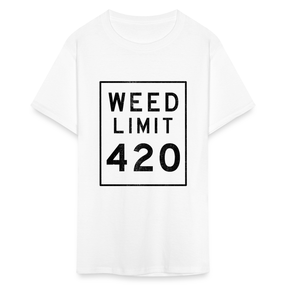 Unisex Weed Limit 420 Print T Shirt - white