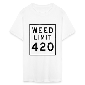 Unisex Weed Limit 420 Print T Shirt - white