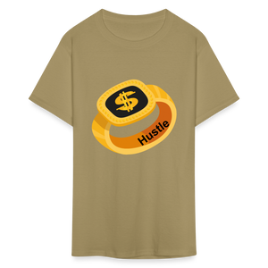 Men's Hustle Print T Shirt - khaki