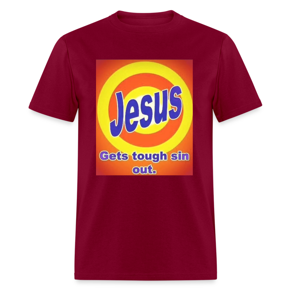 Unisex Classic Jesus Print T Shirt - burgundy