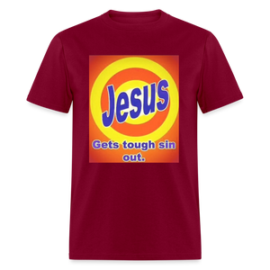 Unisex Classic Jesus Print T Shirt - burgundy