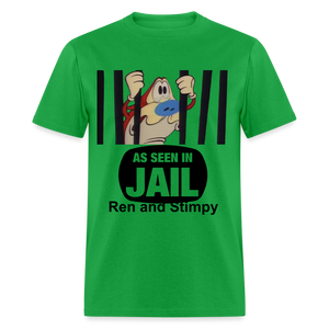 Unisex Ren and Stimpy Print T Shirt - bright green