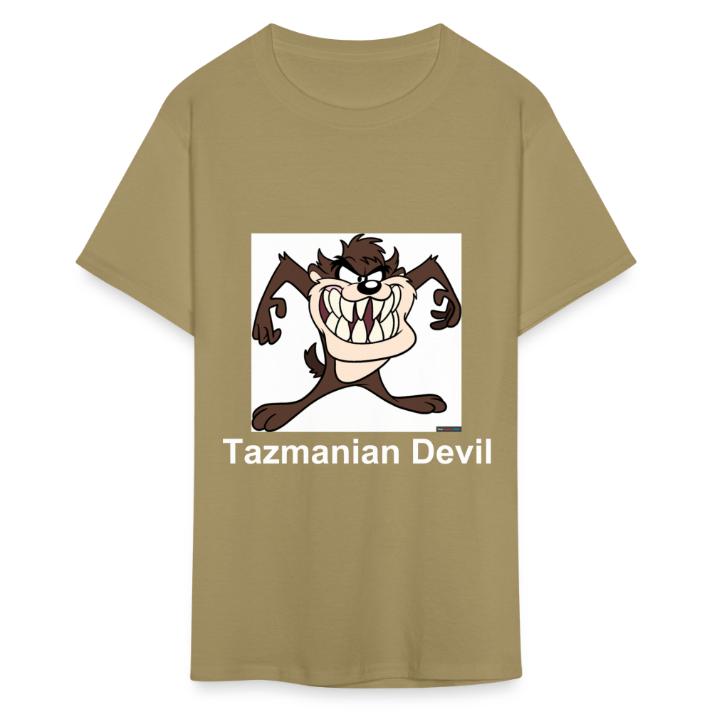 Unisex Tazmanian Devil Classic Print T Shirt - khaki