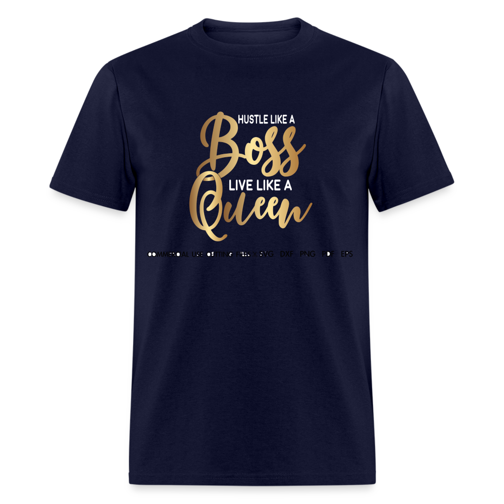 Women's Classic Boss Queen Print T Shirt - navy