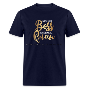 Women's Classic Boss Queen Print T Shirt - navy