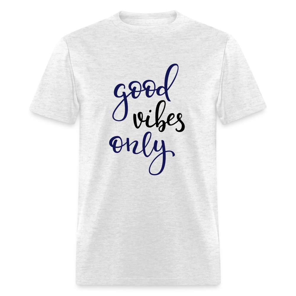 Unisex Good Vibes Print T Shirt - light heather gray