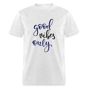 Unisex Good Vibes Print T Shirt - light heather gray