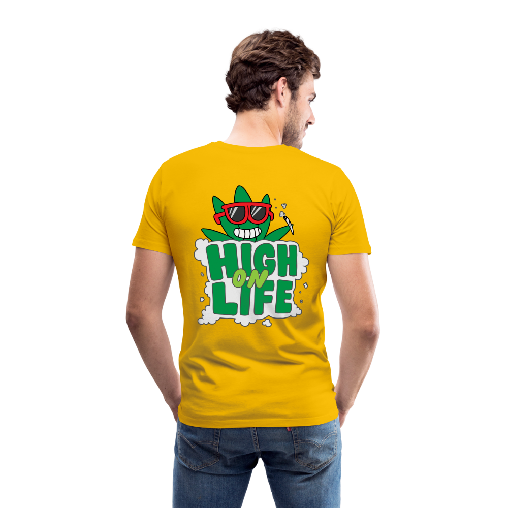 Men's Casual 420 Print T Shirt - sun yellow