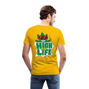 Men's Casual 420 Print T Shirt - sun yellow