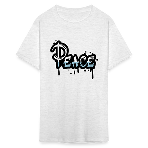 Unisex Peace Print T Shirt - light heather gray