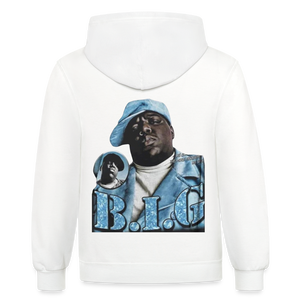 Unisex Contrast Biggie Print Hoodie - white/gray