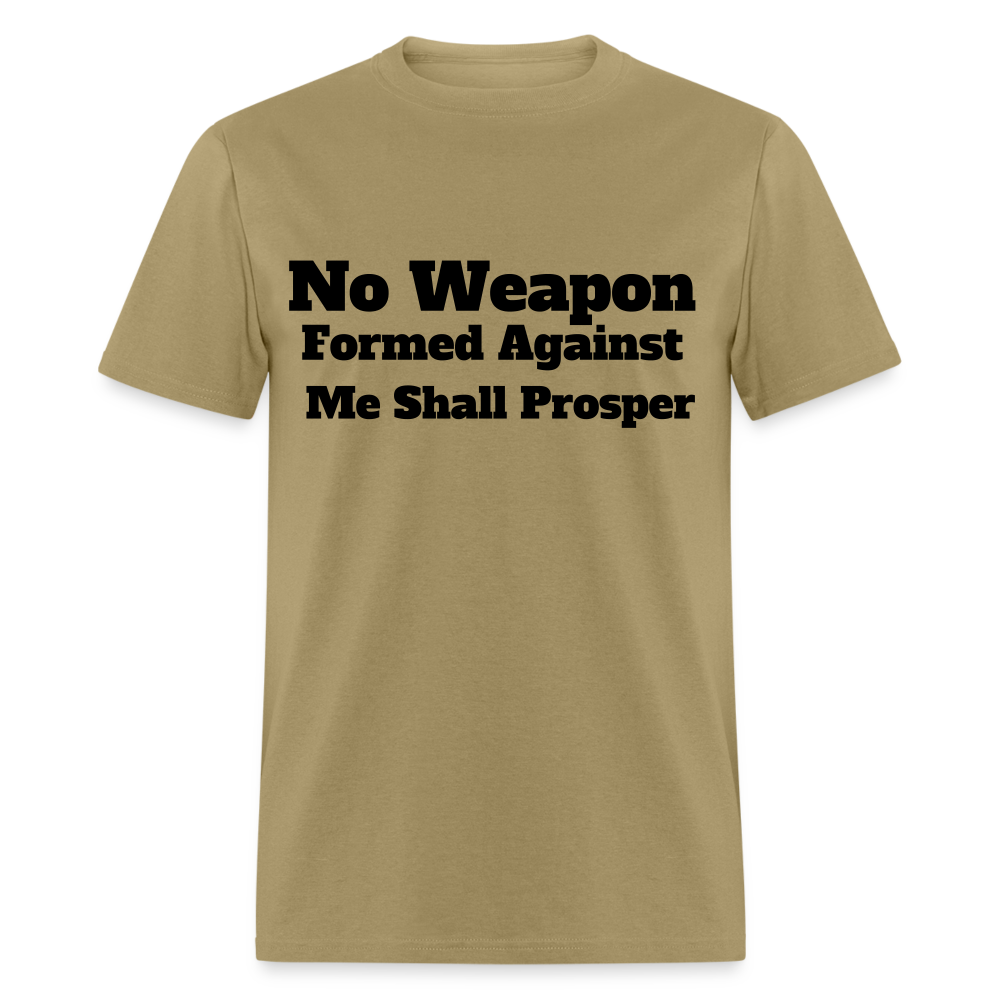 Adult Unisex  No Weapon Print T Shirt - khaki