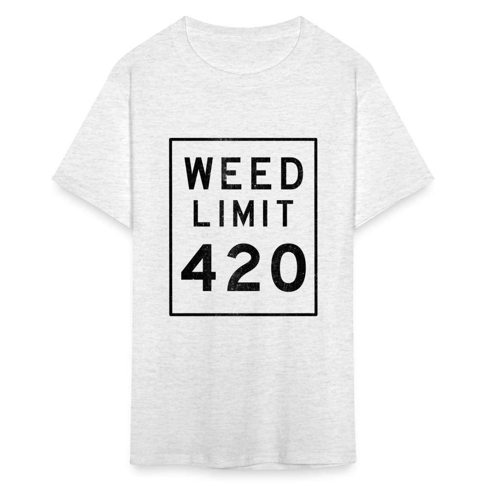 Unisex Weed Limit 420 Print T Shirt - light heather gray