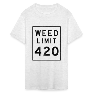 Unisex Weed Limit 420 Print T Shirt - light heather gray