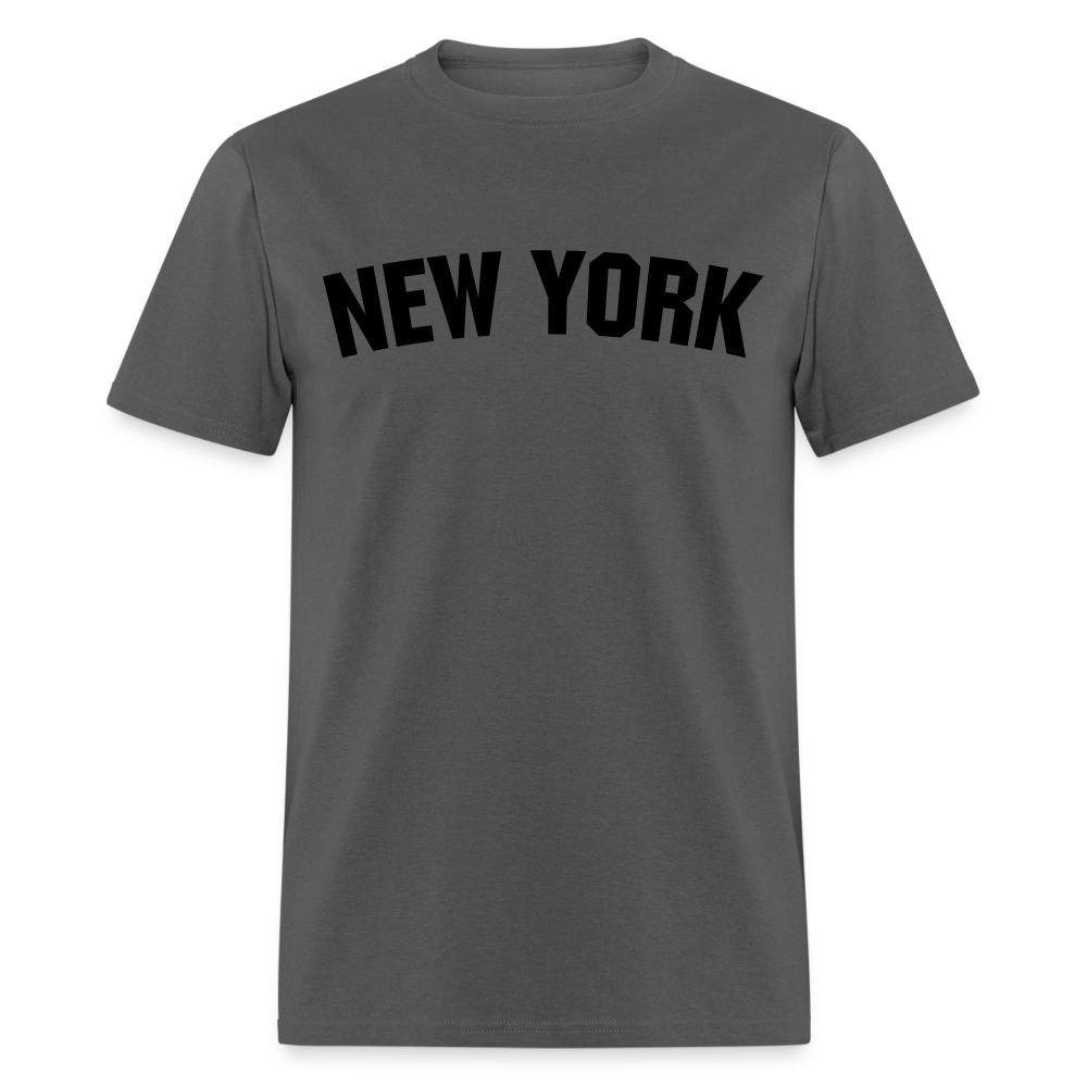 Unisex New York Print T Shirt - charcoal