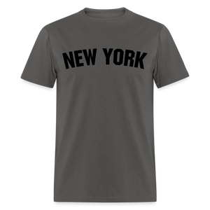 Unisex New York Print T Shirt - charcoal