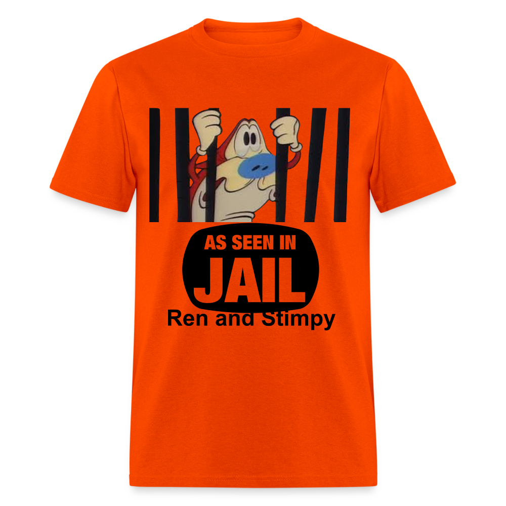 Unisex Ren and Stimpy Print T Shirt - orange