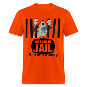 Unisex Ren and Stimpy Print T Shirt - orange