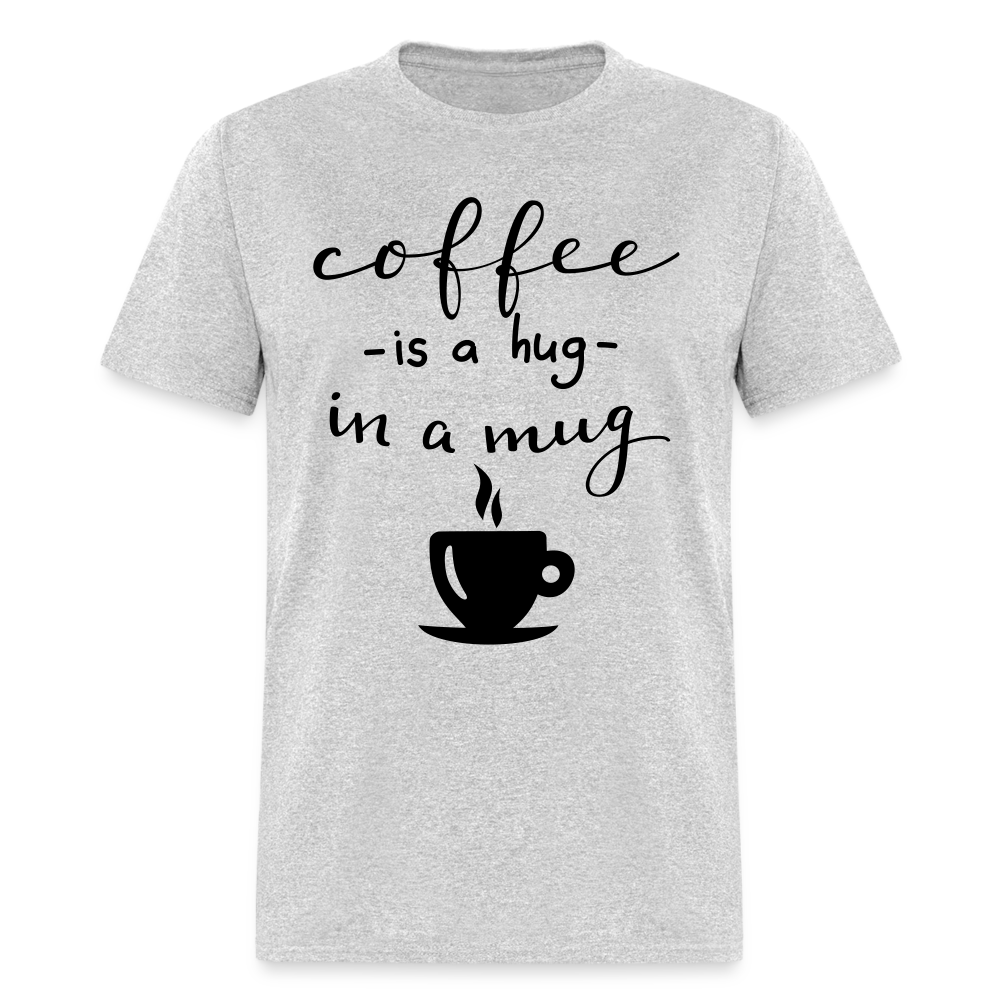 Adult Unisex Coffee in a Mug Print T Shirt - heather gray