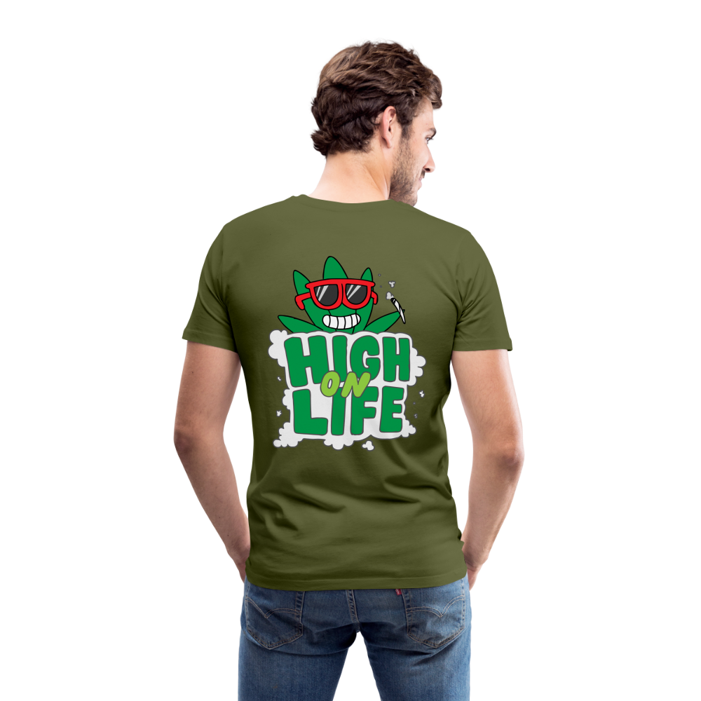 Men's Casual 420 Print T Shirt - olive green