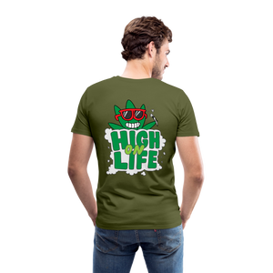 Men's Casual 420 Print T Shirt - olive green