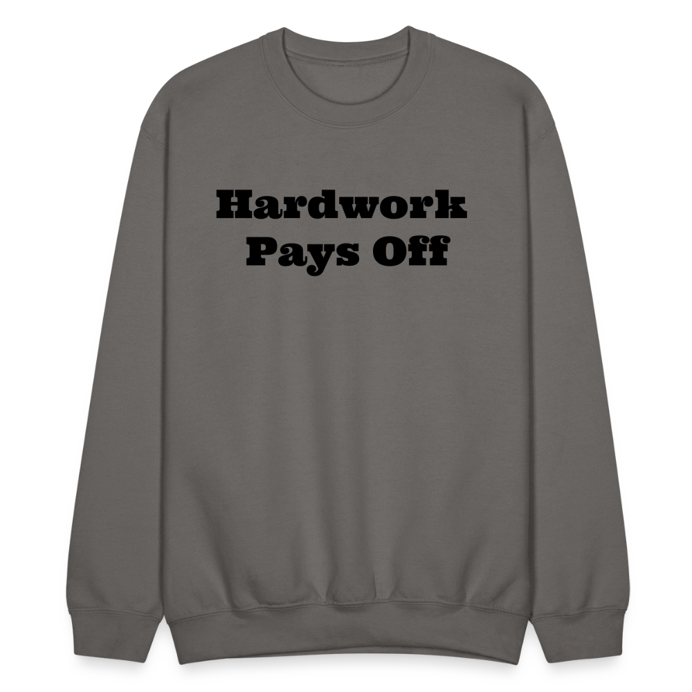 Unisex Crewneck Hardwork Print  Sweatshirt - asphalt gray