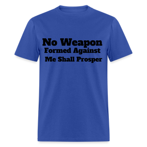 Adult Unisex  No Weapon Print T Shirt - royal blue