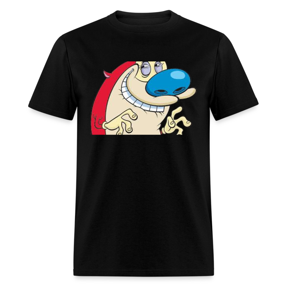 Unisex Ren & Stimpy Print T Shirt - black