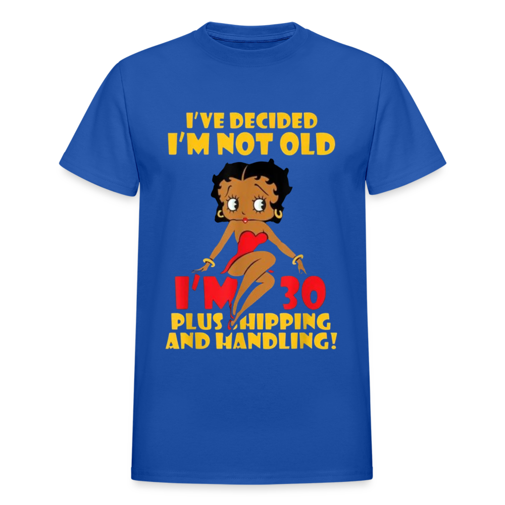 Women's Gildan Cotton I'm Not Old Print T Shirt - royal blue