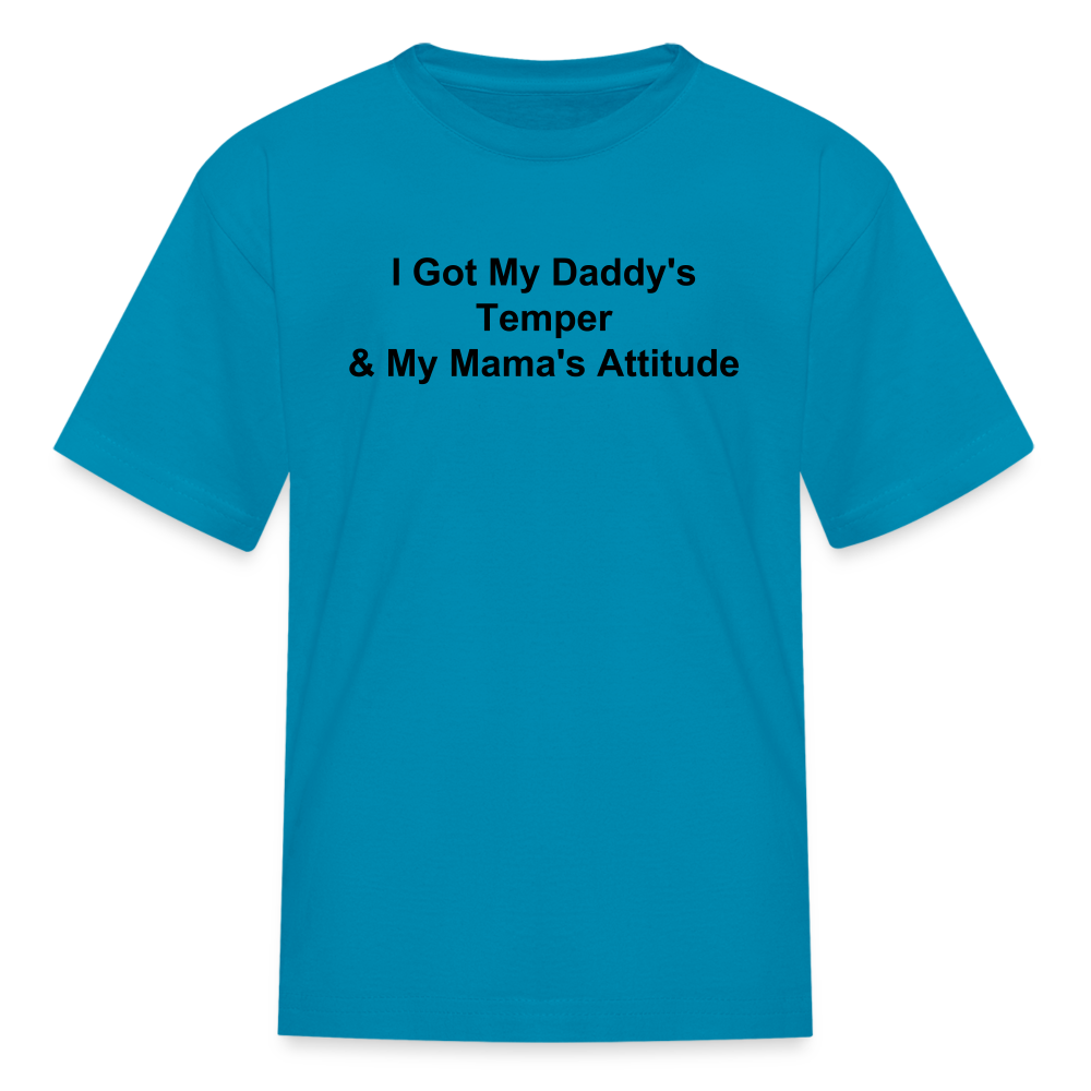 Kids Unisex Attitude Custom T Shirt - turquoise