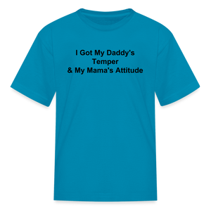 Kids Unisex Attitude Custom T Shirt - turquoise