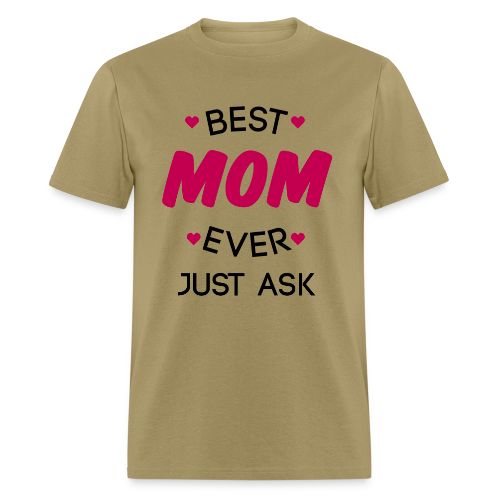 Women's Best Mom Ever Print T Shirt - khaki