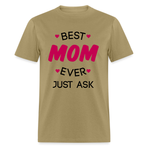 Women's Best Mom Ever Print T Shirt - khaki