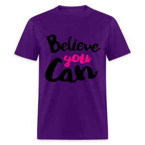 Adult Unisex  Believe You Can Print T Shirt - purple