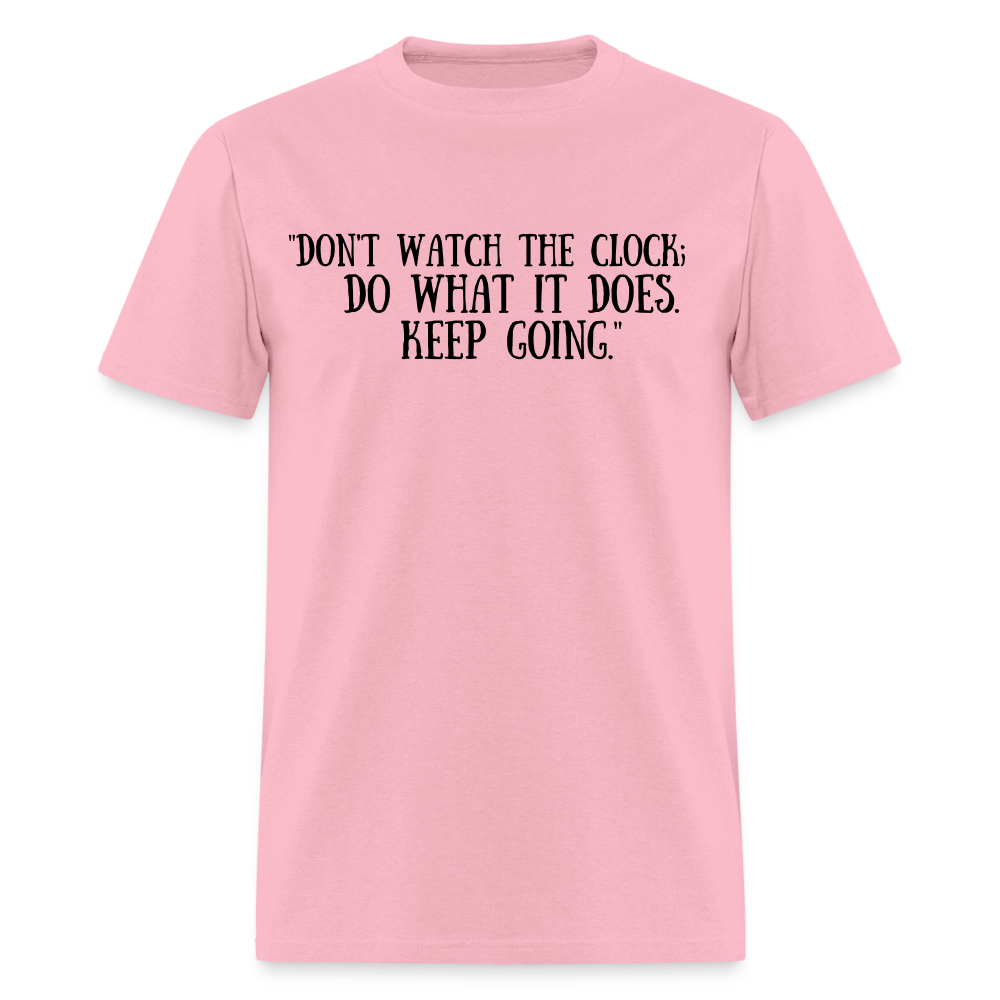 Unisex Classic  Watch the Clock Print T Shirt - pink