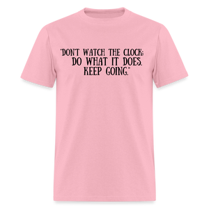 Unisex Classic  Watch the Clock Print T Shirt - pink