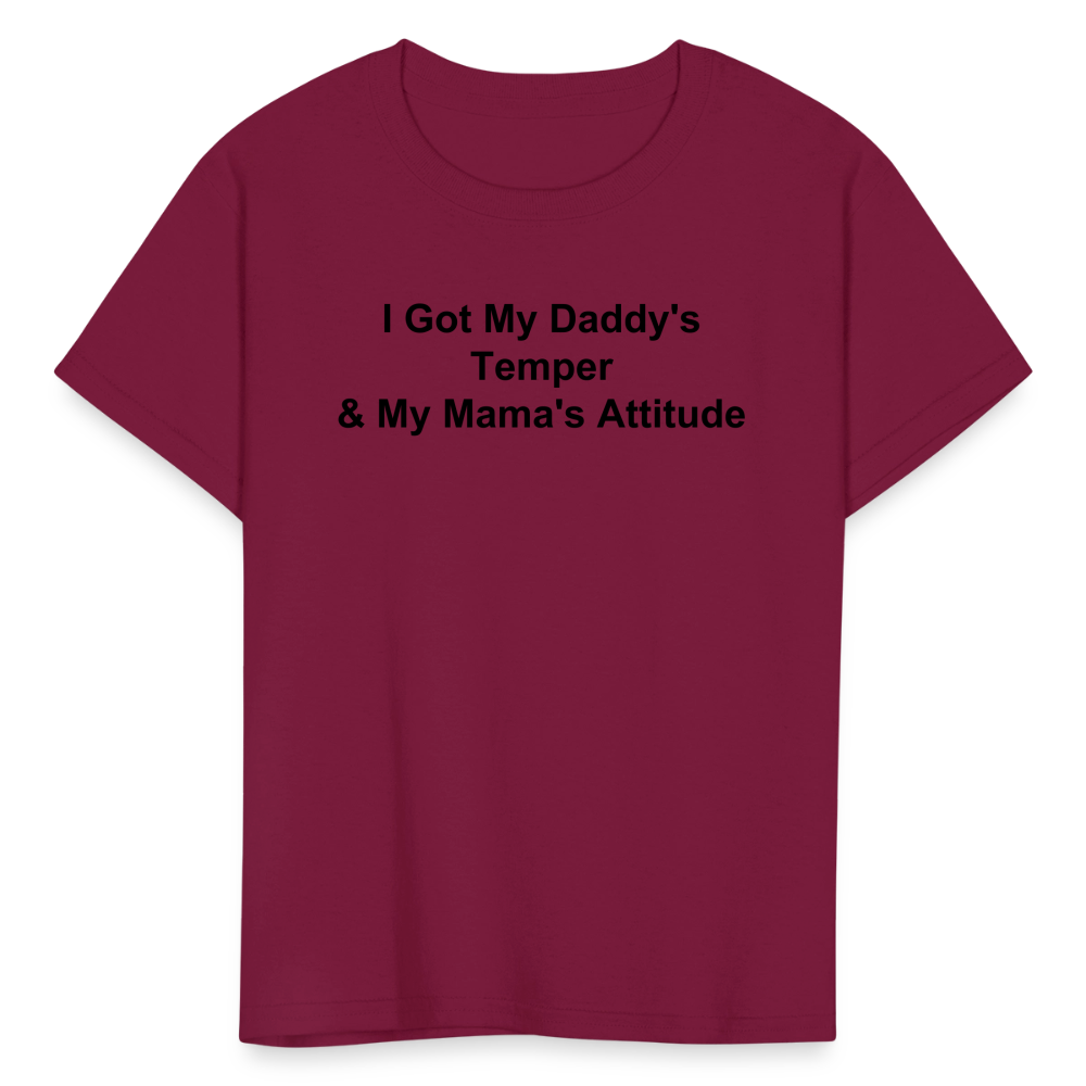 Kids Unisex Attitude Custom T Shirt - burgundy