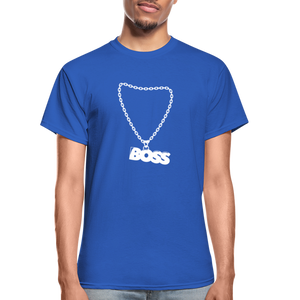 Unisex Adult Gildan Ultra Cotton Boss Print T Shirt - royal blue