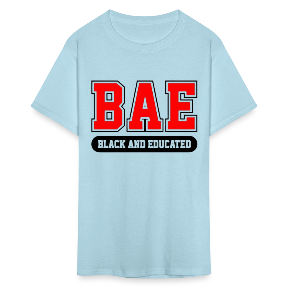 Unisex Classic Bae Print Fruit of The Loom T Shirt - powder blue