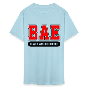 Unisex Classic Bae Print Fruit of The Loom T Shirt - powder blue