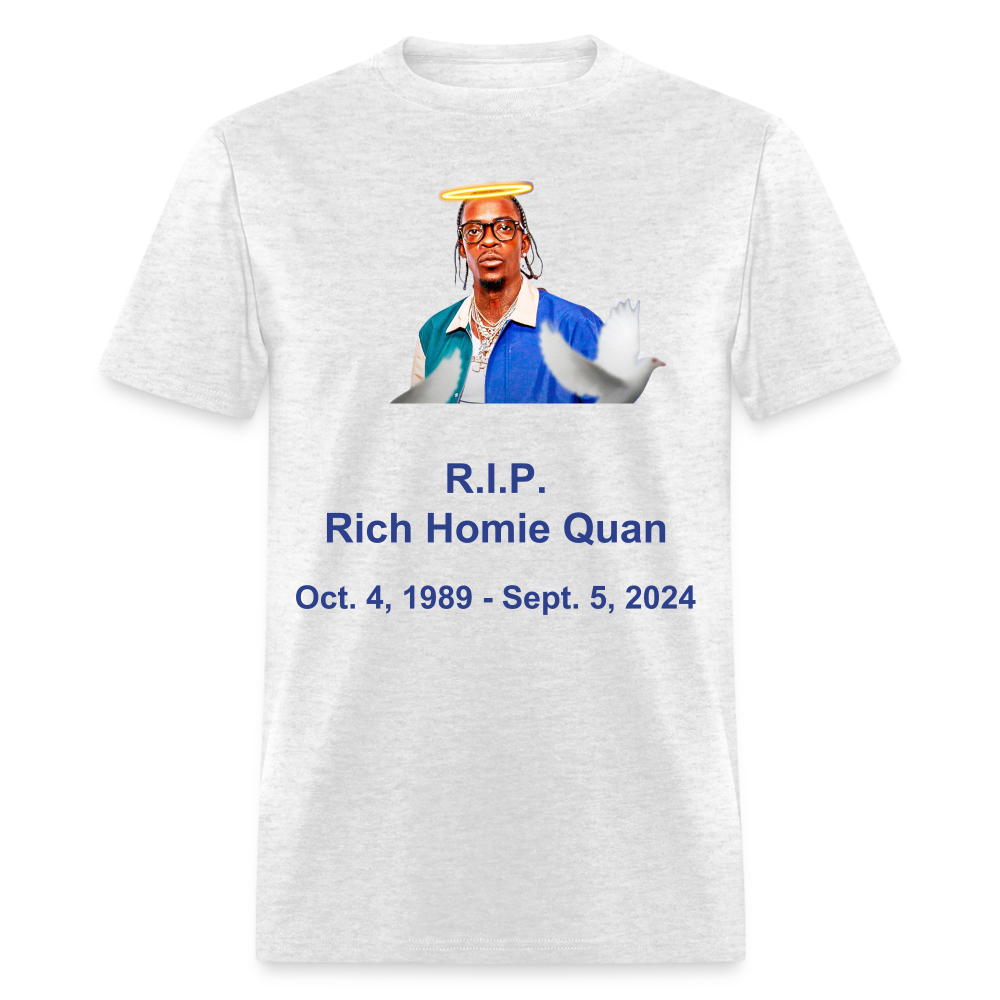 Unisex  RIP Rich Homie Quan Print T Shirt - light heather gray