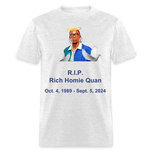 Unisex  RIP Rich Homie Quan Print T Shirt - light heather gray