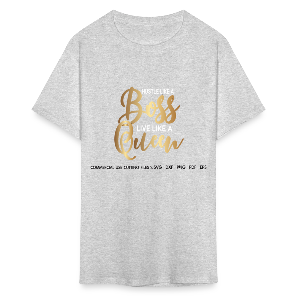 Women's Classic Boss Queen Print T Shirt - heather gray